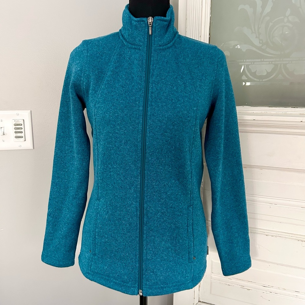 Merrell McKenzie teal full zip knit jacket
